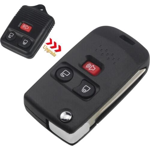 Kutery 3 Buttons Modified Flip Folding Remote Car Key Shell Case For Ford Crown Victoria Expedition Explorer Sport