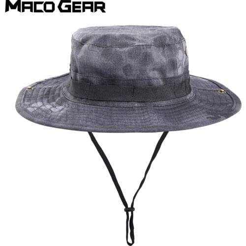 Summer Camouflage Fishing Cap Sunshade Sun Visors Bucket Tactical Hat Sports Camping Hunting Hiking Bob Wide Brim Bonnie Caps