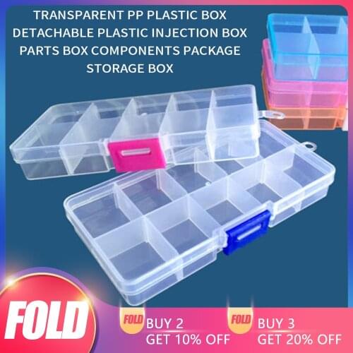 10 Slots Cells Colorful Portable Jewelry Tool Storage Box Container Ring Electronic Parts Screw Beads Organizer Plastic Case