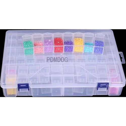 Diamond Painting Storage Box with 64/128/192/256 Grids Portable Bead Storage Container 5d Diamond Embroidery Accessories Tools
