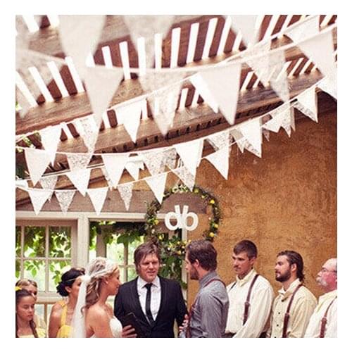 Lace Banner Flag Garlands Vintage Wedding Decoration Photo Props Party Birthday Wedding Supplies Lembrancinha De Casamento