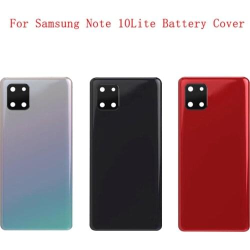 Battery Case Cover Rear Door Housing Back Case For Samsung Note 10 Lite N770F Battery Cover Camera Frame Lens with Logo