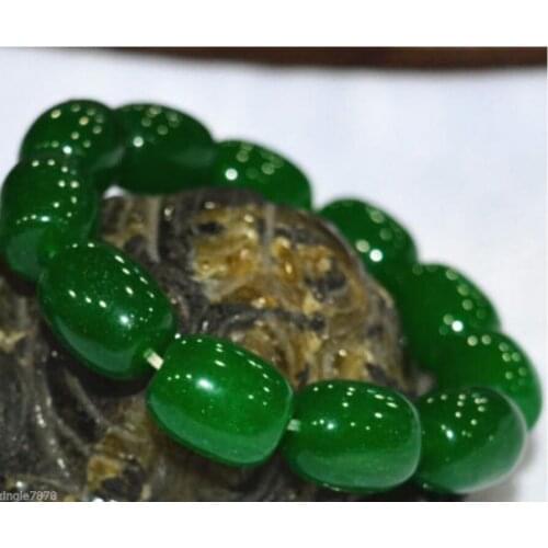 New hot new 8x12 mm green Emerald cylindrical elastic bracelet 7.5