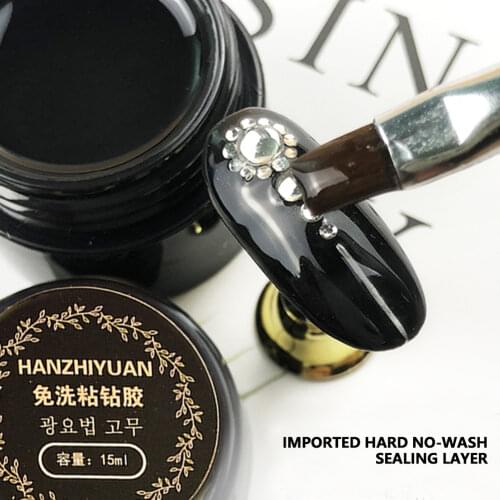 15ml Hard Disposable Seal Layer Sticky Drill Top Gel Nail Art Decoration Reinforcement Ultra-solid Long-Lasting with Brush