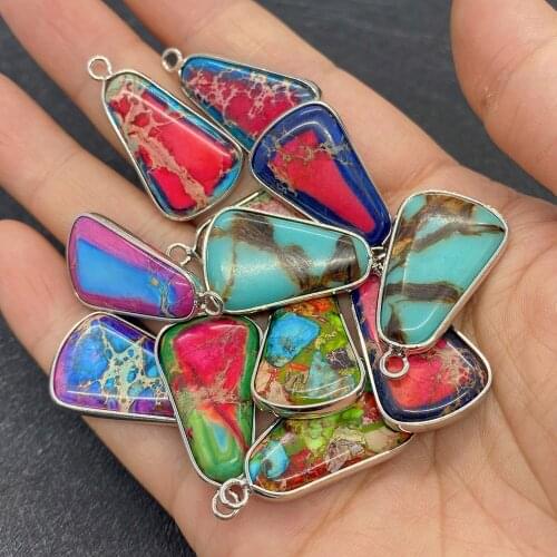 Wholesale Multicolor Irregular Shape Pendant Turquoise for Jewelry Making DIY Handmade Accessories Beaded Decoration Fashion
