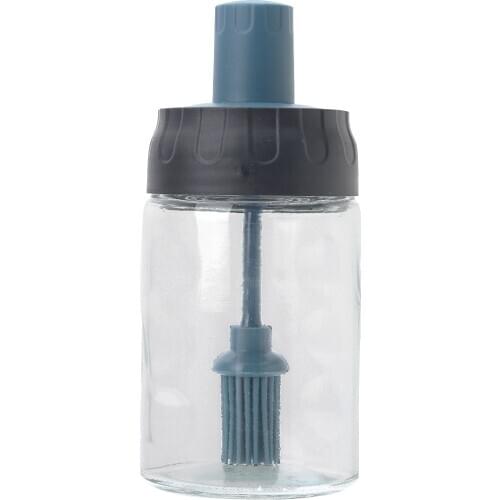 Clear Spice Organizer Borosilicate Glass Seasoning Containers Leakproof Seal Condiment Jars Kitchen Storage Pot with Spoon/Brush