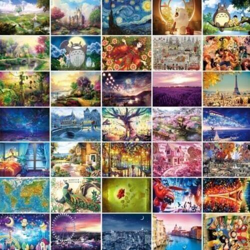 The Cartoon wooden puzzle 1000 pieces ersion jigsaw puzzle white card adult childrens educational toys