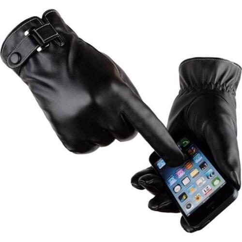 Unisex Touchscreen Synthetic Leather Gloves Women Men Windproof Thermal Gloves Autumn Winter Warm Mittens Full Finger Glove