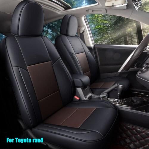 Custom Fit Full Set Car Seat Covers for Toyota Select rav4 2013 2014 2015 2016 2017 2018 2019 Quality Leatherette (Wine red)