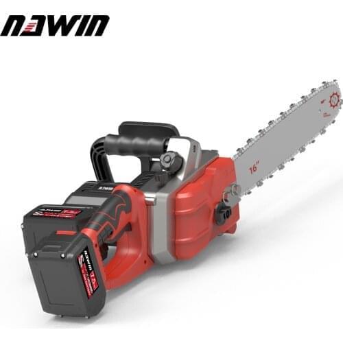 NAWIN 40CM 16''Brushless Chainsaw Blade And Guide Portable Electric Pruning Saw Rechargeable Electric Saws Wood