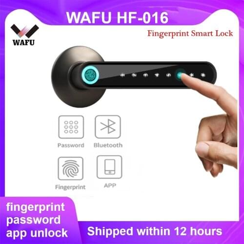 WAFU 016 Fingerprint Smart Lock Bluetooth Password Handle Door Lock Handle Fingerpinte Lock APP Unlock Keyless Entry Password