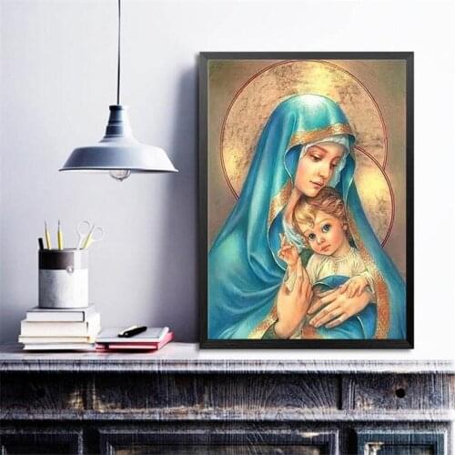 Madonna Mary Modern Sofa Background Wall Decorative Painting Canvas Poster For Living Room Bedroom Dining Room Wall Decor
