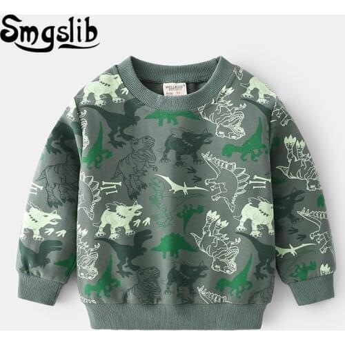Smgslib Boys Sweatshirts Childrens Clothing Baby Boy Sweatshirt Toddler Cotton Top Kids Clothes Boy Outerwear For 2-7 Years