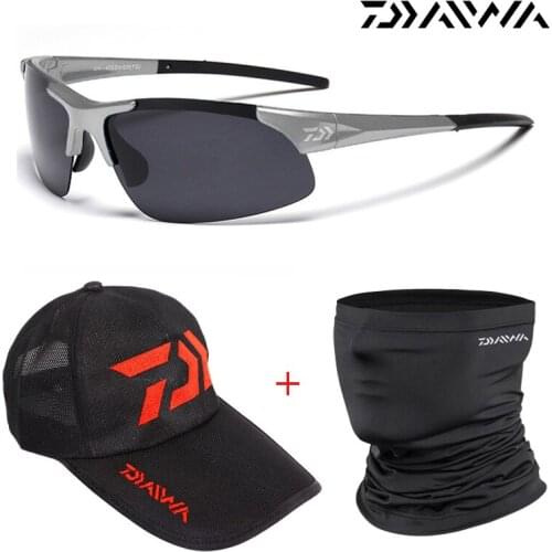 Daiwa Outdoor Sports Fishing Suit Bandana Cycling Fsihing Cap Polarized Eyewear Sunglasses UV Protection Fishing Scarf 3Pcs/Set