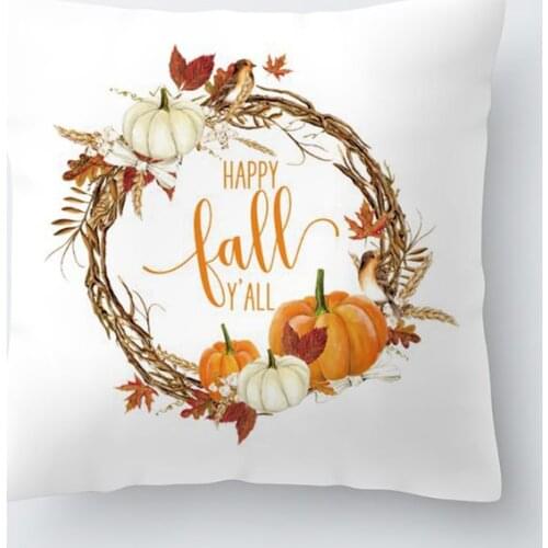 High quality Thanksgiving Pillow Case Linen cotton customize Pumpkin cushion covers Home Decorative Pillowcovers stock