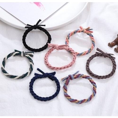4pcs Woman Fashion Scrunchies Hair Ties Girls Ponytail Holders Rubber Band Elastic Hairband Hair Accessories colour Elastic Hair