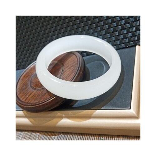 Zheru jewelry natural 54-64mm Hetian jade white bracelet, elegant princess jewelry, best gift for mother and girlfriend