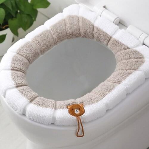 Universal Toilet Seat Cover Soft Ring Pad Home Toilet Seat Cushion Winter Warm Thicken Toilet Lid Flip Case Bathroom accessories