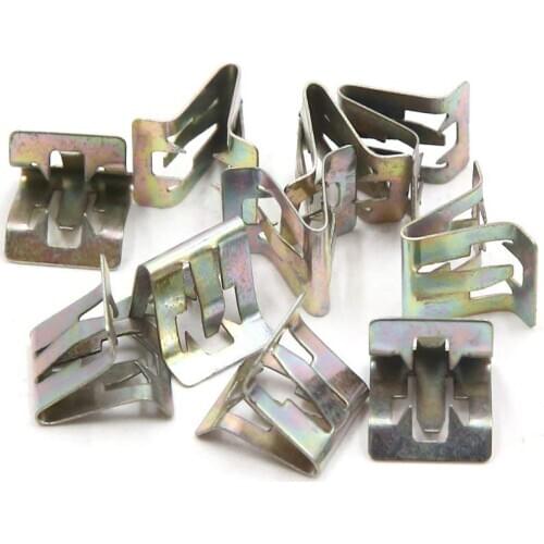 10Pcs 6mm Hole Metal Rivets Car Interior Dashboard Panel Trim Clips Silver Tone