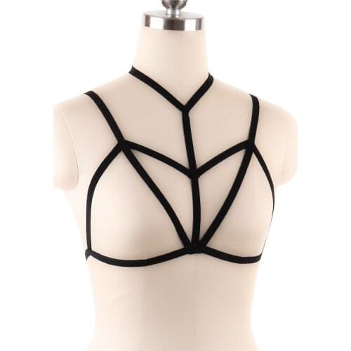 10pcs Womens Elastic Bandage Goth Cage BRA TOP Body Harness Cross Crop Straps Lingerie Sexy Fashion Hollow Out Hot Sale