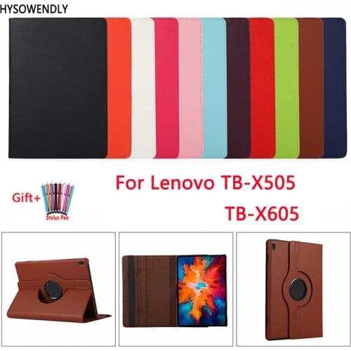 360 Rotating Leather Case For Lenovo Tab M10 X605 X605F X605L Tablet TPU Covers Fundas For Lenovo Tab M10 TB-X505F TB-X505L Capa
