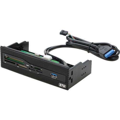 5.25" USB 3.0 Internal Card Reader Media Dashboard PC Front Panel All In 1 Card Readers Support CF XD MS M2 TF SD