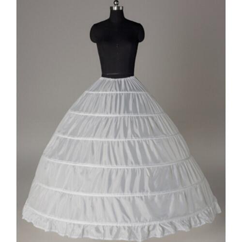 White Petticoats Wholesale 6 Rings Luxury Bridal Petticoat for Wedding Dress Ball Gown Underskirt Lining Accessories