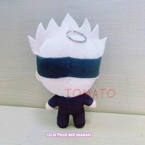 Anime Jujutsu Kaisen Satoru Gojou Model Plush Doll Keychain Soft Stuffed Plush Pendant Keyring 13cm