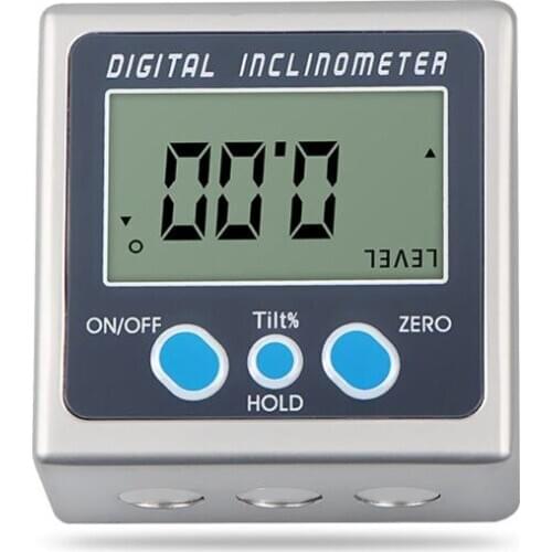 Digital inclinometer, 0-360° electronic angle meter, angle ruler, metal level