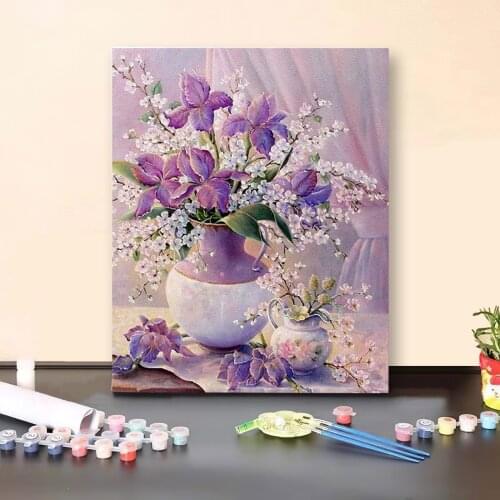 GATYZTORY Paint By Numbers For Adults Children Flowers Picture DIY HandPainted Oil Painting Drawing On Canvas Home Decoration