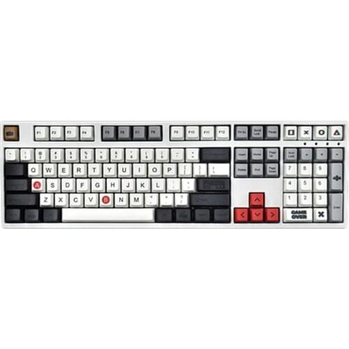 69HA Allover Dye Subbed FC/NES Theme 108 Keys Cherry Profile Keycap for GK61 64 84 Tkl87 98 104 MX Switches Key Novelty