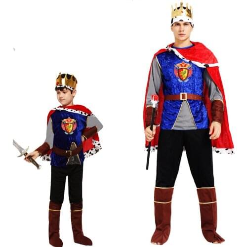 Halloween party cosplay costume children adult King Prince costume clothes cape Christmas Boy European royalty clothing
