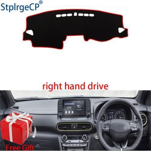 Car Dashboard Cover Mat for Hyundai Encino Kauai Kona 2017-2019 Right Hand Drive Dashmat Dash Mat Covers Dashboard Accessories