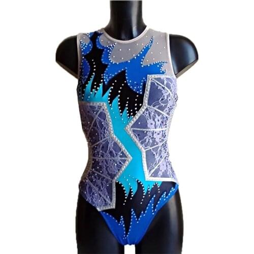 LIUHUO Ice Skating Girls Synchronized Swimming Suits Crystals Performance suit Rhythmic Gymnastics Dress Ballet Dance Leotards