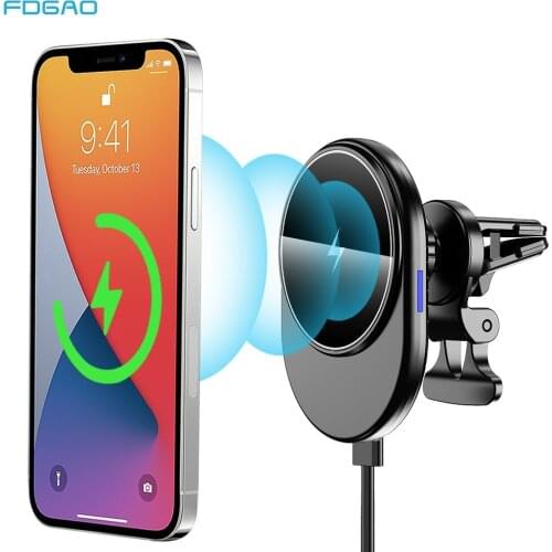 Magnetic Car Wireless Charger 15W Fast Charging Phone Holder Mount Portable Wireless Charger for magsafe iPhone 12 pro max mini