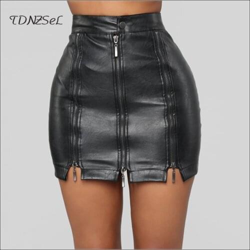 Large Size PU Leather Skirts Mini Women Fashion Zipper Stitching Black Pencil Skirts Office Lady Slim Bodycon Skirts 4XL 5XL New