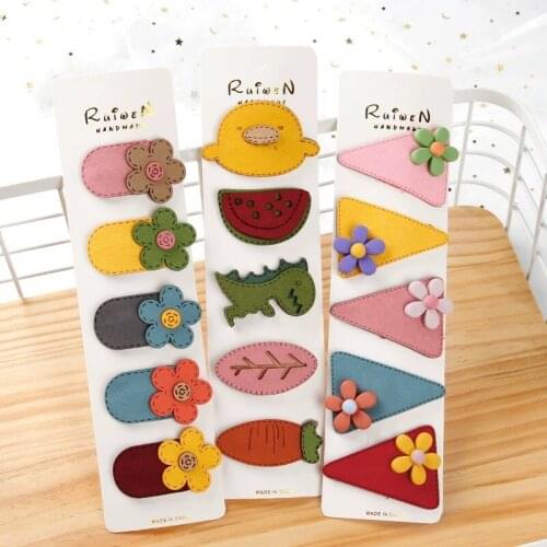Cartoon Anime Girl Hairpin Hair Accessories Fashion Trend Anime Cute Geometric Baby Princess Style Side Hairpin 2021 New