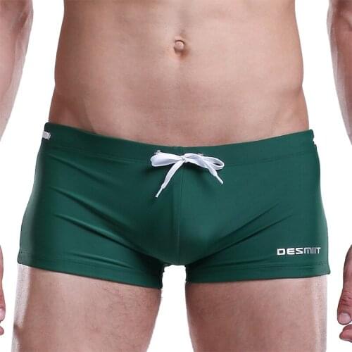 DESMIIT Mens Swimwear Sport Tie Rope Swim Shorts Solid Popular Men Swimsuit Surfing Beachwear Mens Swimming Shorts DT39