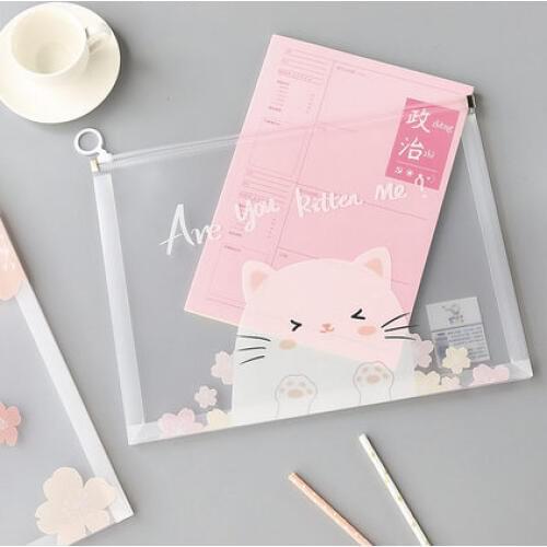 4 Pieces Set Clear Plastic Zipper Bag A4 Document Bag Waterproof Case For Documents