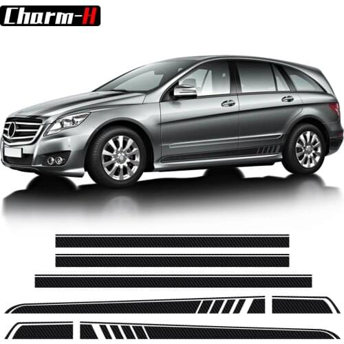 Car Door Side Stripes Skirt Bonnet Sticker Decal Kit For Mercedes Benz R Class W251 R300 R320 R350 R500 R63 AMG Accessories