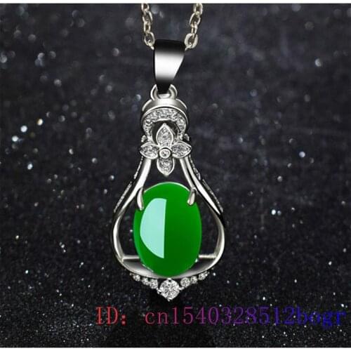 Jade Water droplet Pendant Hetian Jewelry Gifts Amulet Women Necklace Chinese Charm Natural Chalcedony 925 Silver Fashion