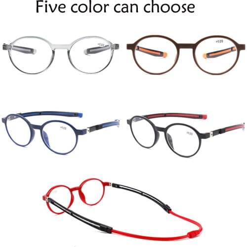New magnetic reading glasses men and women portable hanging neck reading glasses telescopic legs