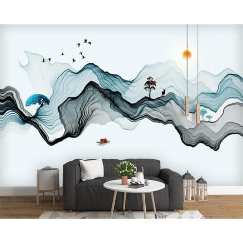 Beibehang Custom Wallpaper Modern Simple Abstract Ink Landscape Photo mural wallpaper papel de parede wallpapers for living room