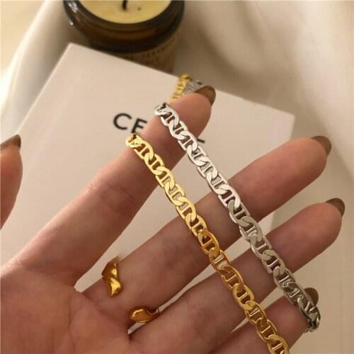 VENTFILLE 925 Sterling Silver Necklace INS Fashion Punk Hip Hop Couples Vintage Hollow Chain Party Jewelry Gifts