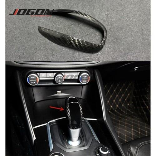 Real Carbon Fiber Interior Trim Gear Shifter Knob For Alfa Romeo Stelvio 949 Giulia 952 2017+ Car Accessories