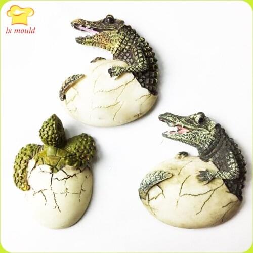 LXYY Broken Shell Crocodile Silicone Mould Baby Crocodile Molds Home Kitchen Cake DIY Baking Tools