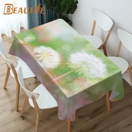 Nice Dandelion Nature Tablecloth Fashion Style Hotel Picnic Party Table Waterproof Table Covers Home Dining Tea Table Decoration