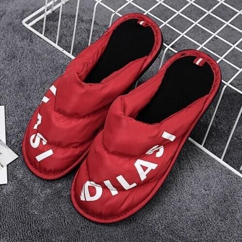 ZEEKSON 2021 Winter Warm Mens Shoes Home Cotton Drag Lazy Plus Velvet Warm Slippers Couple Fashion Thick-soled Cotton Shoes