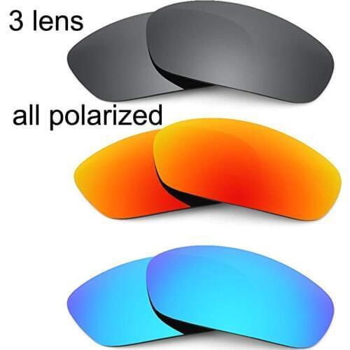NEWBOLER Total 3 Pairs Polarized Glasses lens for GLA035, including 1 Pair Gray lens, 1 Pair Red lens, 1 Pair Blue lens