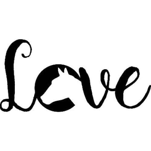 Horse Love Shape Vinyl Car Decal Sticker Pattern Car Decals Bumper Car Window Rear windshield Decor Waterproof L386